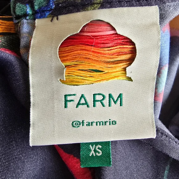 FARM Rio Lily's Garden Mock Neck Blouse Women's XS Floral‎ Colorful Vacation - Picture 12 of 12